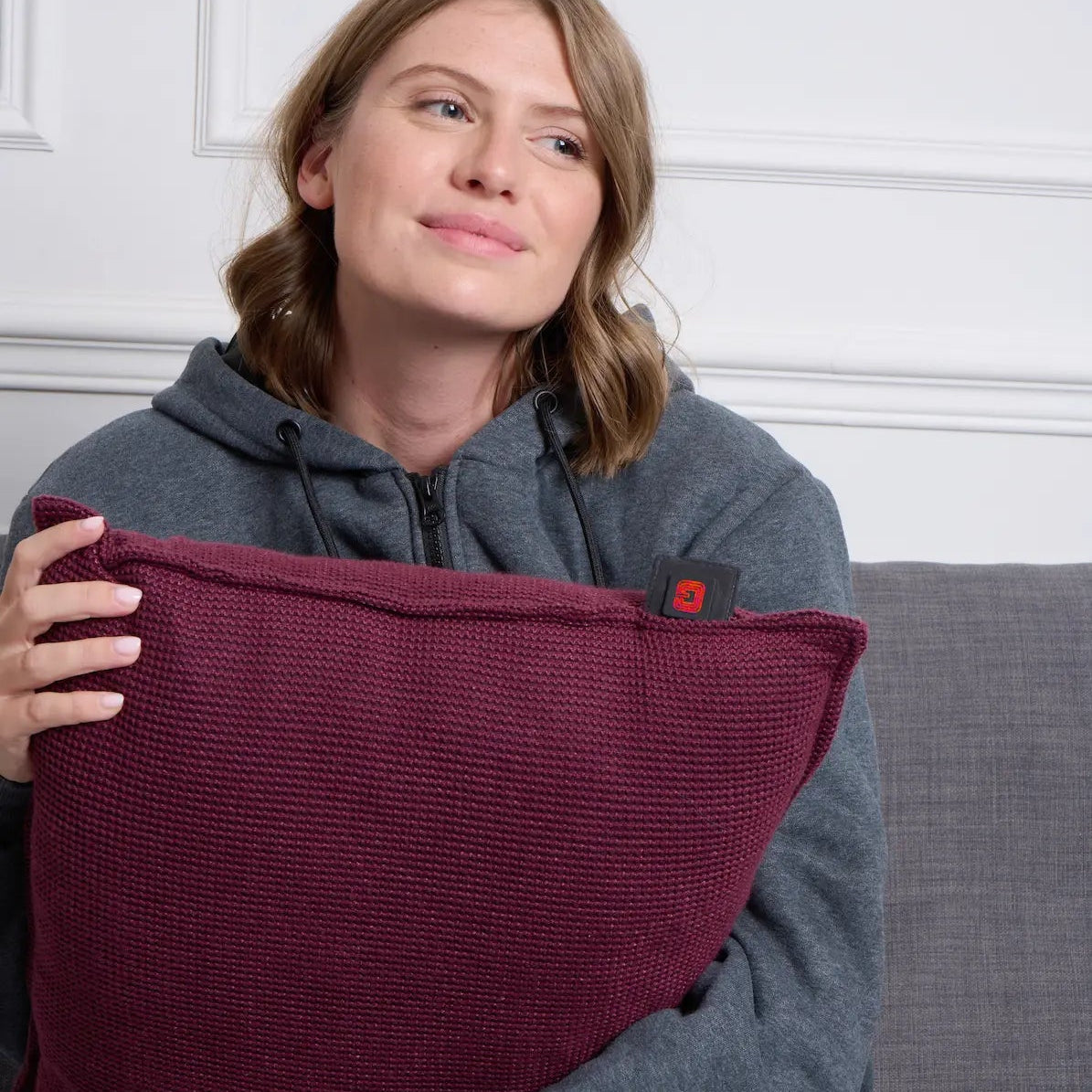 Coussin chauffant avec batterie