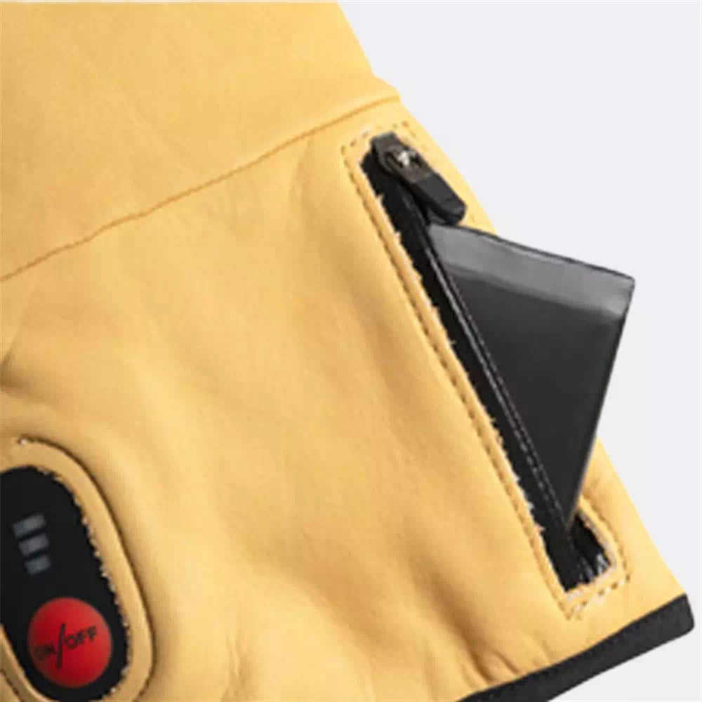 Gant en cuir chauffant zoom batterie