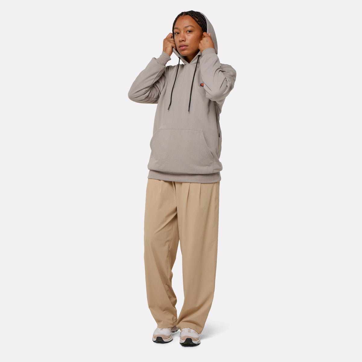 Hoodie ESSENTIAL chauffant G-Heat gris femme avec capuche