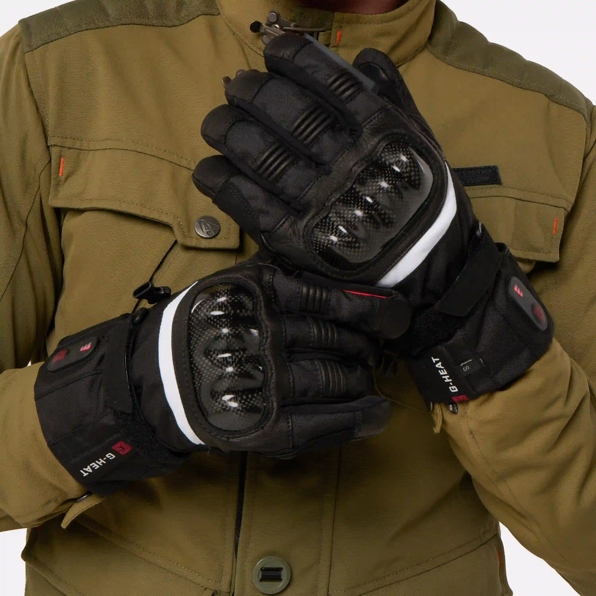 Gants chauffants moto G-Heat porté