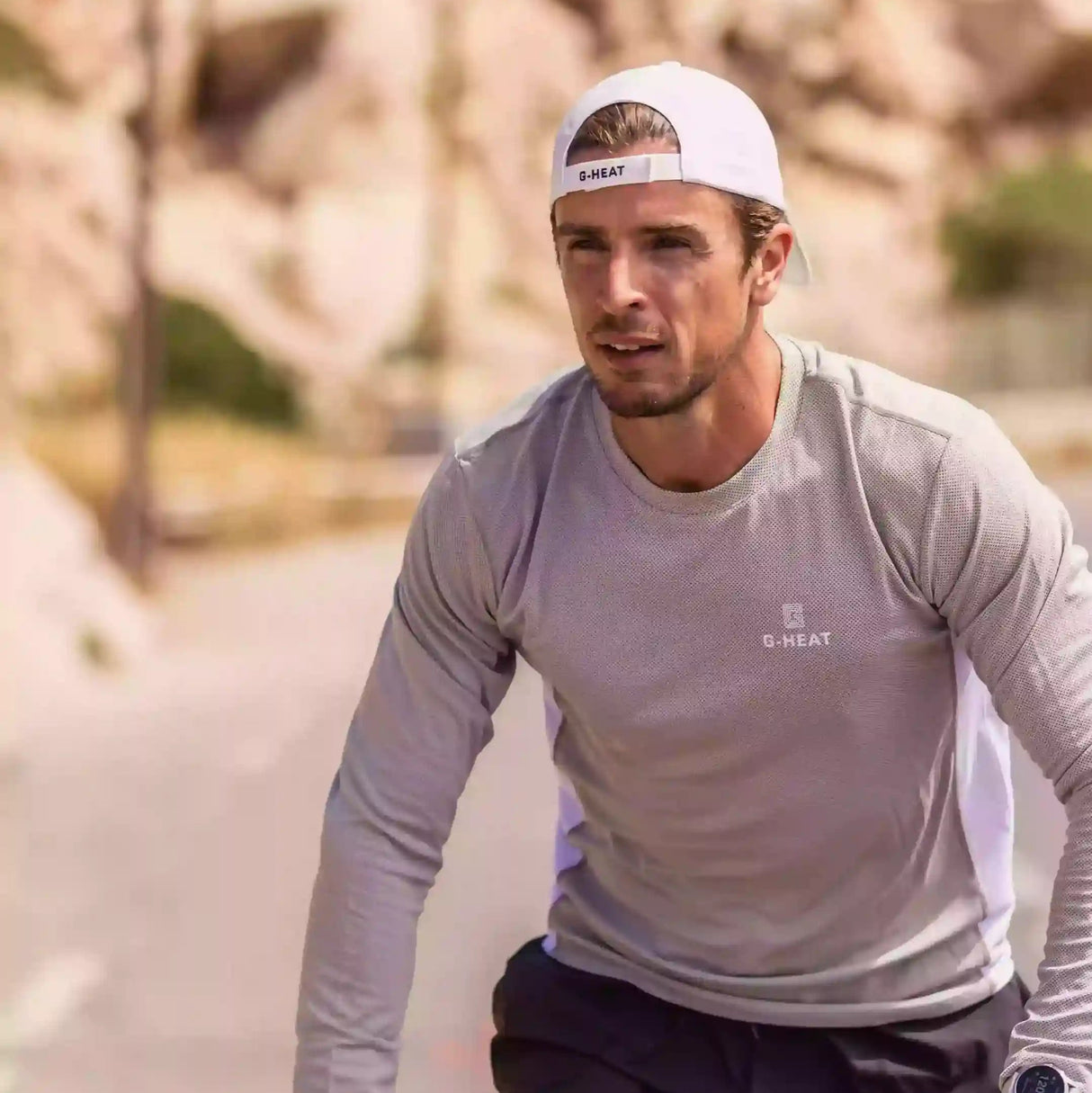 T shirt rafraîchissant G-Heat manches longues porté vélo