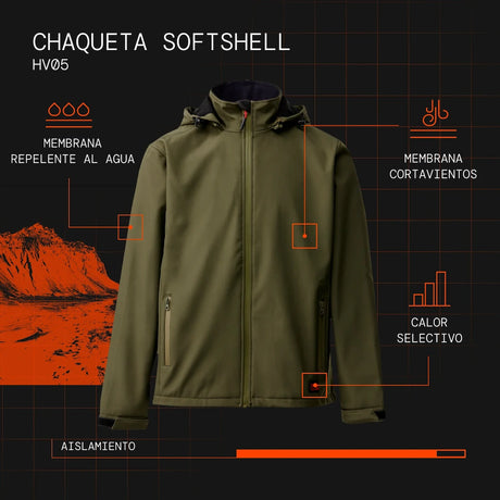 Veste softshell chauffante visuel atout es
