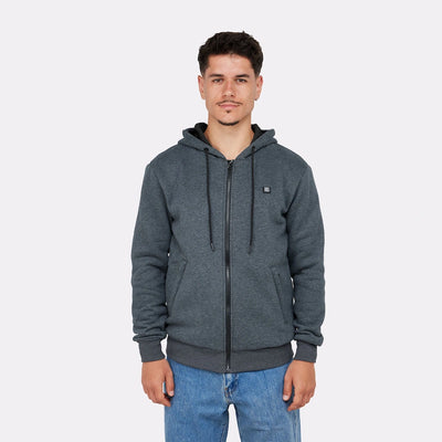 Hoodie chauffant à zip anthracite
