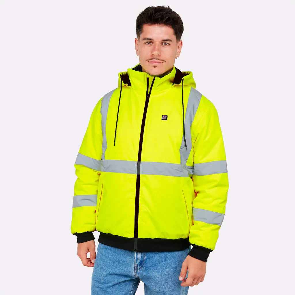 Chaqueta calefactada fluorescente