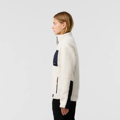 Polaire outdoor chauffante blanche profil