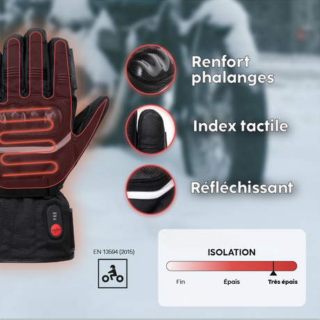 Gants chauffants moto atouts produit