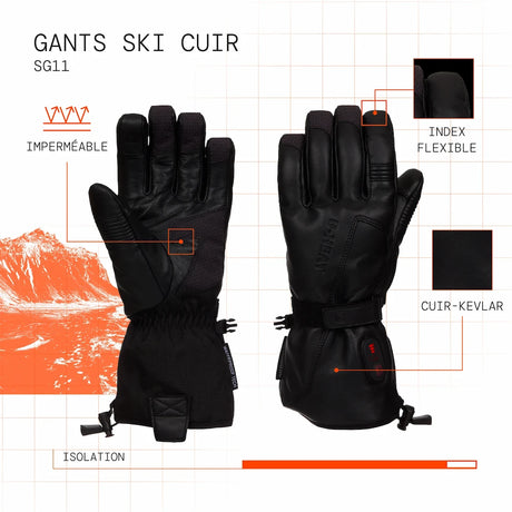 Gants en cuir chauffant visuel atout fr