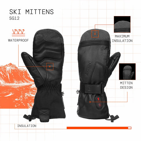 Moufles de ski chauffantes visuel atout en