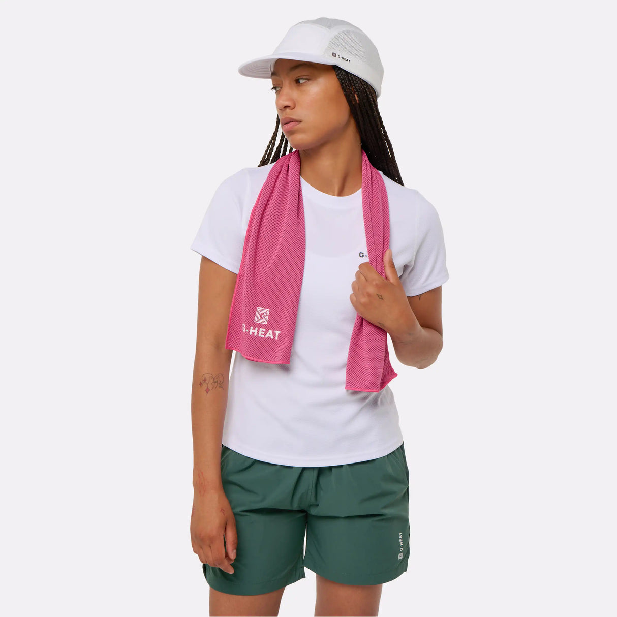 Short de sport rafraîchissant vert femme