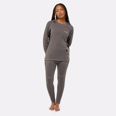 Sous vetement ensemble chauffant TOP et legging COZY G-Heat gris femme