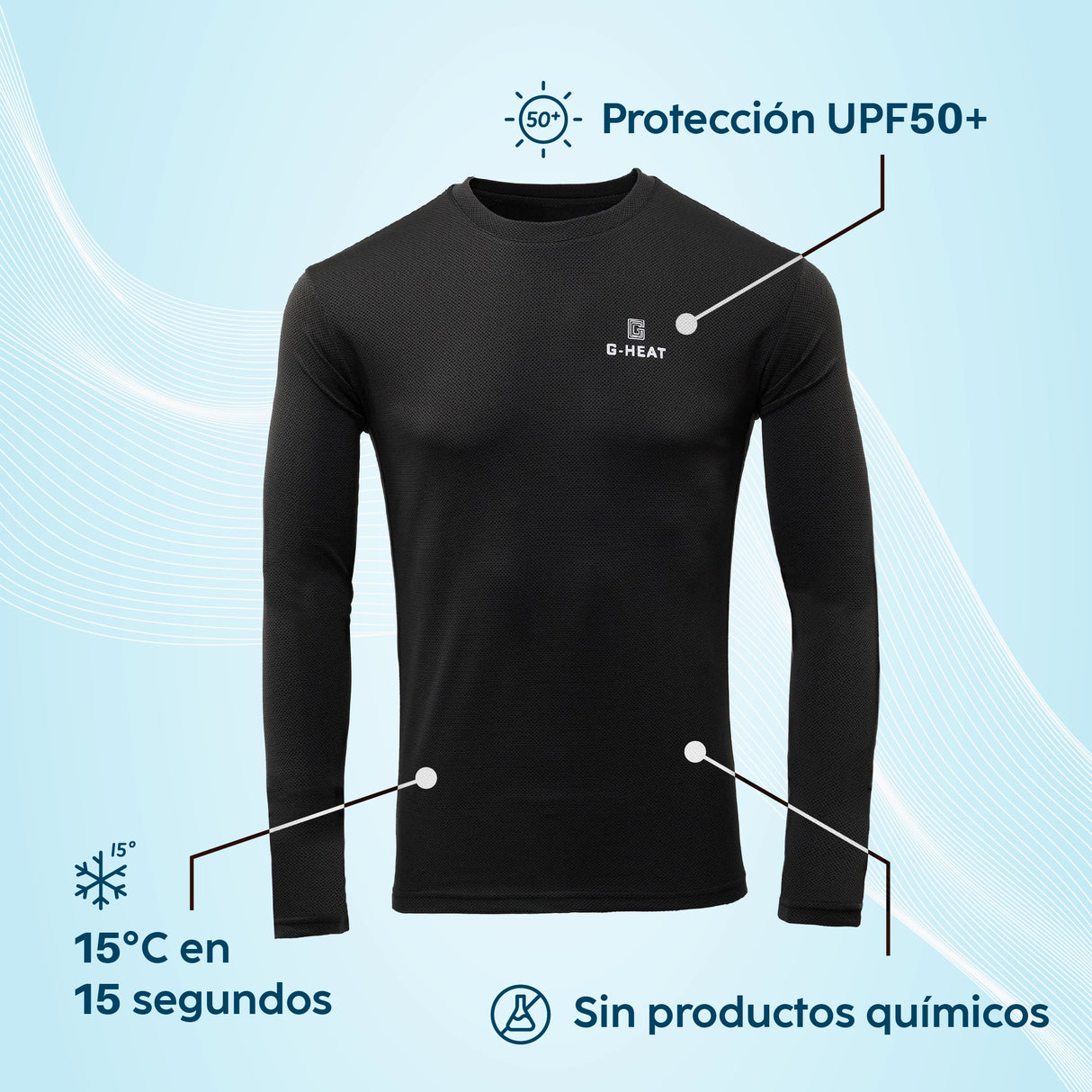 Camiseta refrigerante anti-UV de manga larga para hombre